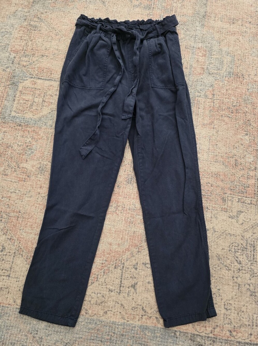 Sonoma Tie waist Ankle Cotton Pants Navy S